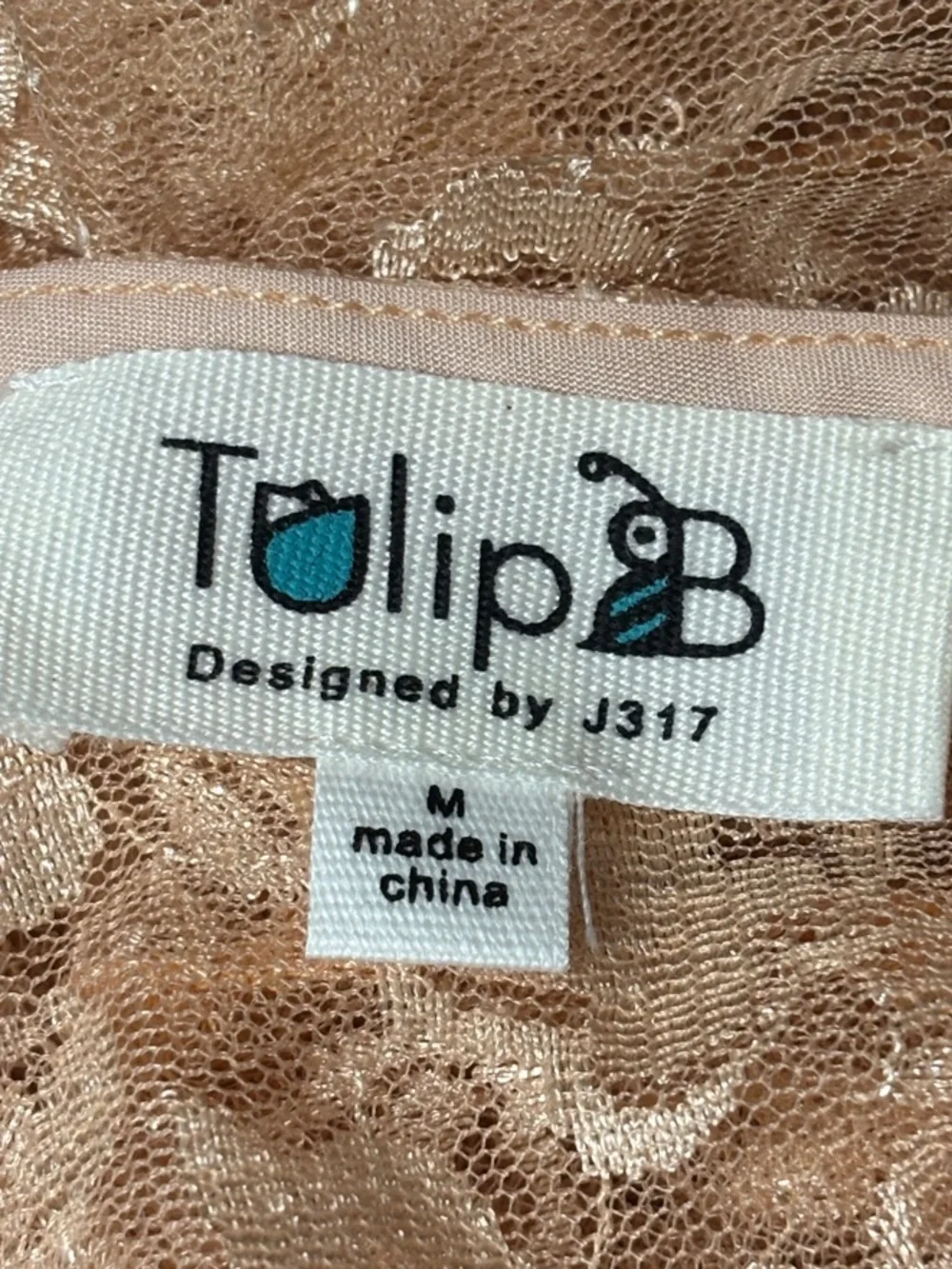 NWT Delicate Lace Capelet Wrap in Champagne Peach By Tulip B Coverup Shawl